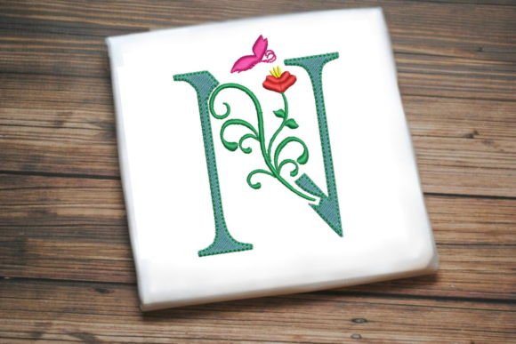 Floral Letter N with Butterfly Embroidery Review