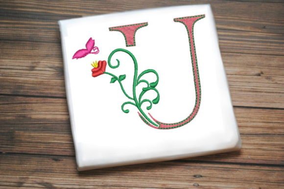 Floral Letter U with Butterfly Embroidery Review