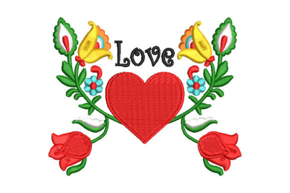 Heart with Flowers Letter Love